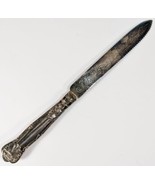 Silver Plated Vintage Bread Knife Engraved Art Nouveau Design 11&quot; Long H... - £14.87 GBP