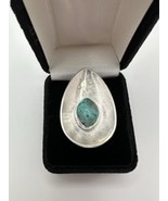 New Sterling Silver Southwestern Style Blue Stone Ring Size 7 - $37.62