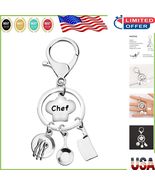 Expandable Chef Keychain Bracelet with Antique Cooking Charms - Gift for... - $490.86 MXN