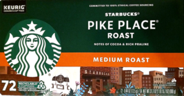 Starbucks Pike Place Medium Roast 72 K-Cup Pods EXP 02/2026 - $52.80