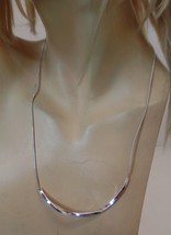 Unbranded Silvertone Twisted Bar Statement Necklace Adj to 19&quot; - £15.57 GBP