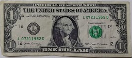July 21 1952 U.S. Birthday Dollar Banknote - $5.95