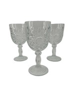 Vintage Libbey Hobstar Water Goblets Set of 3 Glasses Clear 10 oz. - $28.05