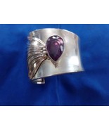 1988 Carol Felley 925 Sterling Silver Amethyst Wide Cuff  Bracelet 6.77 ... - $7,303.56 MXN