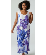 Catherine’s Black Label 3X Women&#39;s Sleeveless Floral Blue Purple Dress s... - $55.56 CAD