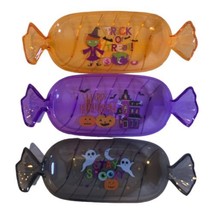 Halloween Inspired Candy Shaped  Plastic Serving Trays 14in x 5.25in 3 Trays - £12.52 GBP