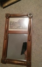 VTG Cornwall Wood Products American Currier &amp; Ives Mirror Wall Hanging - £93.86 GBP