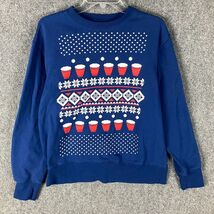 Mad Engine Beer Pong Sweatshirt Men&#39;s Medium Pullover Cotton Blend M - $292.26 MXN