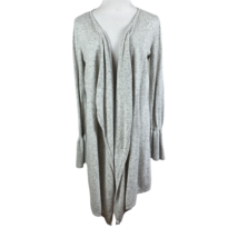Anthropologie Moth Sweater M Gray Cardigan Wool Cashmere Bell Sleeve Draped Open - £21.88 GBP
