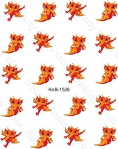 Nail Art Water Transfer Stickers Decals beautiful cute dragon KoB-1526 - £2.24 GBP