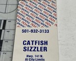 Matchbook Cover  Catfish Sizzler  Jonesboro, AR   gmg  Unstruck - $12.38
