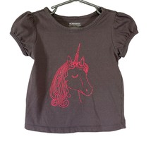 Wonder Kids Girls Size 3T Gray Pink Unicorn T Shirt - £5.53 GBP