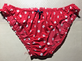 L Vintage Little Red Riding Hood Polka Dot Stretch Panties 32&quot; 34&quot; - £10.90 GBP