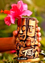 Handmade Fun &quot;TIKI DOCKS&quot; Tiki Mug Cup w/Tiki Bob-Mulder 6.5&quot; Rare- New ... - £137.71 GBP
