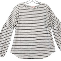 Juicy Couture Y2K Shirt Womens Medium Long Sleeve Gray Stripes Preppy Casual Top - $9.00