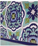 Ceramic High Relief Malibu Tiles Handcrafted - Gardena Blue -  (you sele... - $189.00