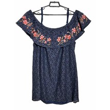 New Blu Pepper Womens 3X Plus Cold Shoulder Embroidered Shirt Tunic Top - £15.12 GBP