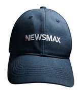 Newsmax Navy Blue Baseball Cap Hat Embroidered Logo Adjustable Strap Back - $8.32