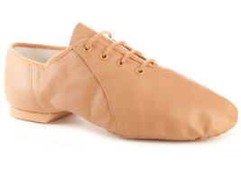 Bloch S0405G Tan Child 12M (fit size 11.5) Leather Lace Up JazzSoft Dance Shoes - £15.17 GBP