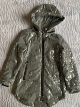 Jan Steen Parka Silver with Detachable Hood Waterproof Girl's Size 128 - $23.66