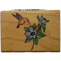 Columbine with Hummingbird Wildlife Comotion Rubber Stamp 332 Vintage 1988 New - £8.54 GBP