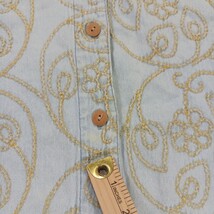 Vintage Coldwater Creek RN#98516 Women's XL Blue/Gold Cotton Button Up Shirt image 4