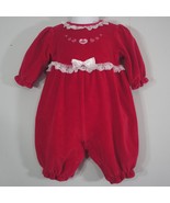 Sesame Street Red Plush White Lace Holiday Rose Long Leg One Piece Rompe... - £3.89 GBP