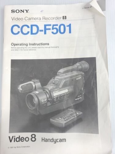 Primary image for User Manual Sony CCD-F501 VIDEO CAMERA RECORDER Box 13