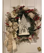 Large 24&quot; Christmas Color changing Wreath Holiday Door Decor Church Nati... - $3,008.78 MXN