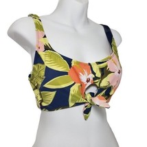 Beach Betty Womens Navy Floral Tie Front Bikini Swim Top Swimwear SIZE S M XL - £12.92 GBP
