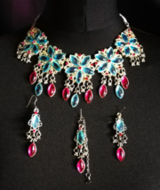 Indian Necklace Earring Set  Jewellery Bridal Bollywood Women Party Wear... - £16.21 GBP