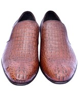 Sophisticated Chestnut Brown Little Horn Back Toe Pure Crocodile Leather Shoes - £942.95 GBP