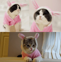 Cozy Bunny Cat Hoodie - Warm And Adorable Pet Cat Clothes - £11.12 GBP