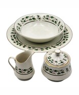 Royal Limited Holly Holiday Set Platter Vegetable Bowl Creamer Sugar Bow... - $56.12 CAD