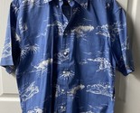 Tommy Hilfiger Golf Short Sleeved Button Up Shirt Mens M Blue Hawaiian P... - $14.73