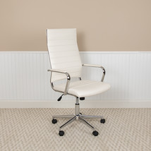 White LeatherSoft Office Chair BT-20595H-1-WH-GG - £141.88 GBP
