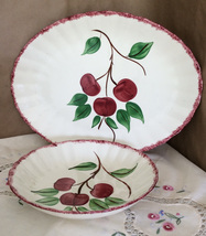 Blue Ridge Pottery Platter and Bowl in Cherry Bounce - £55.95 GBP