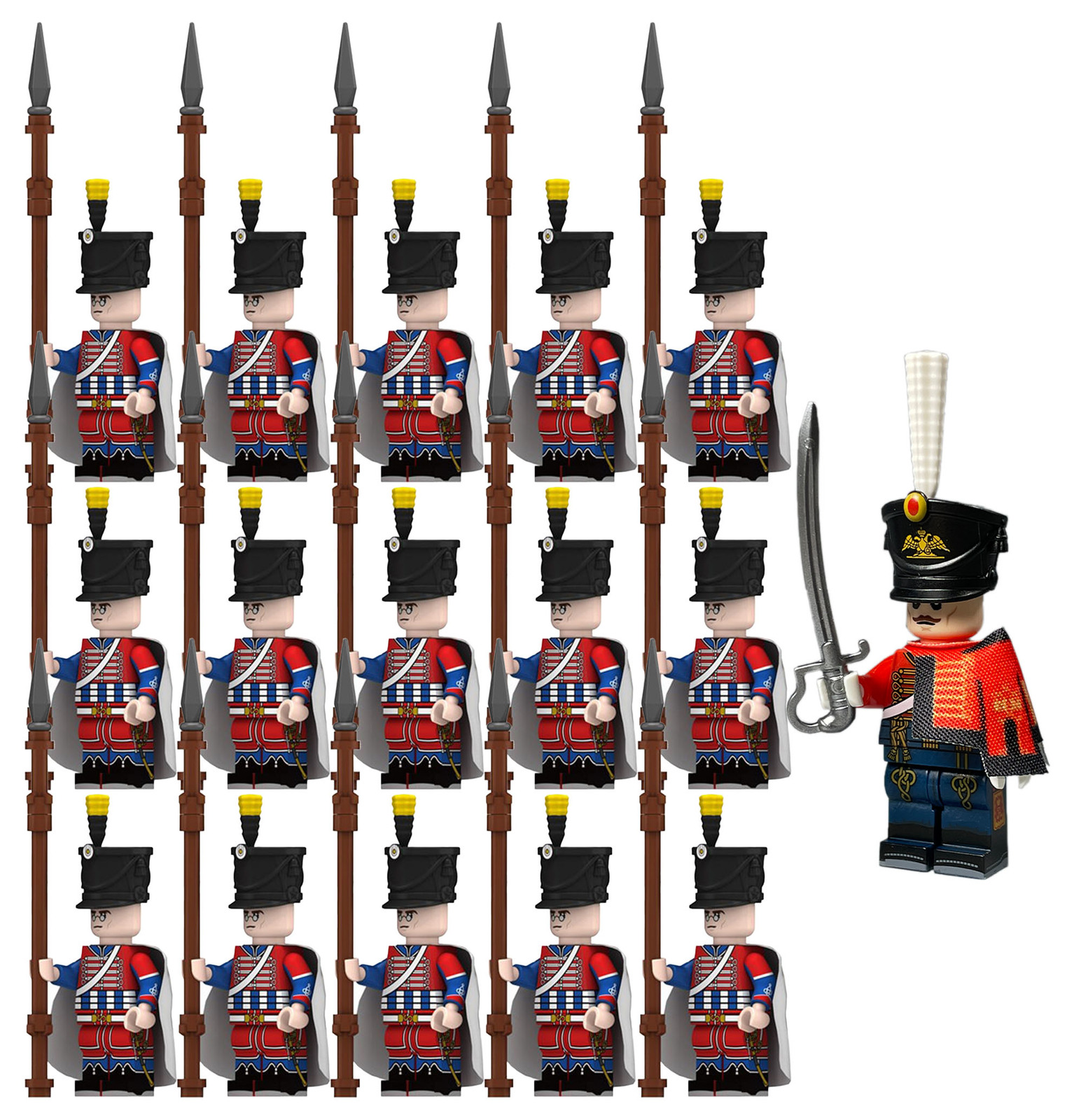 Officer & Egyptian Camel Legion Lancer Napoleonic Wars Custom 16 Minifigures Set