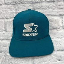 Vintage 90s Starter Logo Wool Hat Cap Turquoise Green Size 1 6 5/8-7 1/8 - £31.61 GBP