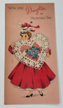 Vintage Valentines Day Card Girl With Heart For Daughter - $6.95