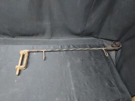 Antique Old Hand Forged Twist Wrought Iron Sign Bracket W/ Wall Hardware  - $199.99