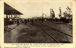UDB Postcard Old Orchard Beach ME after Fire August 15th 1907 RR Tracks ... - £6.73 GBP