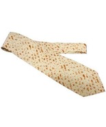 Davida Matzah Print Jewish Religious Holiday Matzo Passover Food Neck Tie - $24.74
