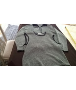 Women Casual Corner Gray/Black Long-Sleeved Button-down Top &amp; Sleeveless... - $291.04 MXN