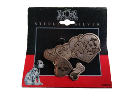 Disney 101 Dalmatians Sterling Silver Pin Brooch Dangler Heart Bones Puppy Dog - £21.99 GBP