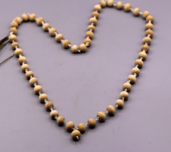 925 solid silver Sandal chandan wood handmade bead chain necklace ch29 - $113.84+