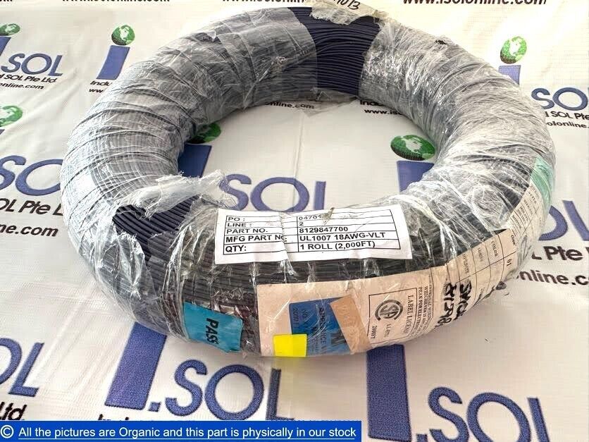 Wonderful UL1007 18AWG-VLT Wire Cable Roll 2000ft Intevac 8129847700 Sem... - $79.00