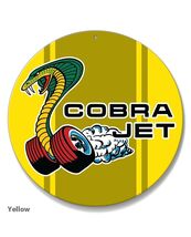 Ford Mustang Cobra Jet Car Vehicle Logo Poster Metal Round Sign 8x8in Vi... - $24.74