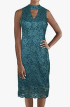 NWT Women Sam Edelman Keyhole Lace Choker Dress Color Teal Size 0 - £27.21 GBP