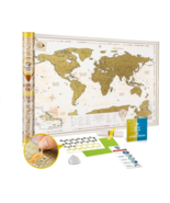 Scratch off World Map GOLD - Premium Quality 34.7x24.4&#39;&#39; Travel Map - €26,00 EUR